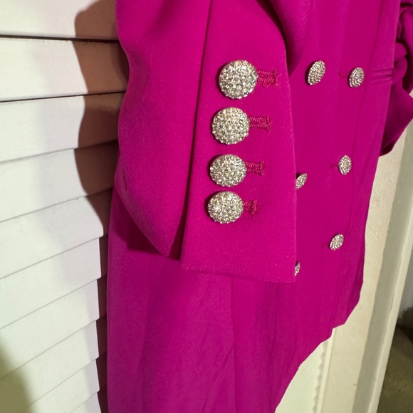 Dress Generation Love Magenta double breasted dress rhinestone buttons Size M - Picture 4 of 7